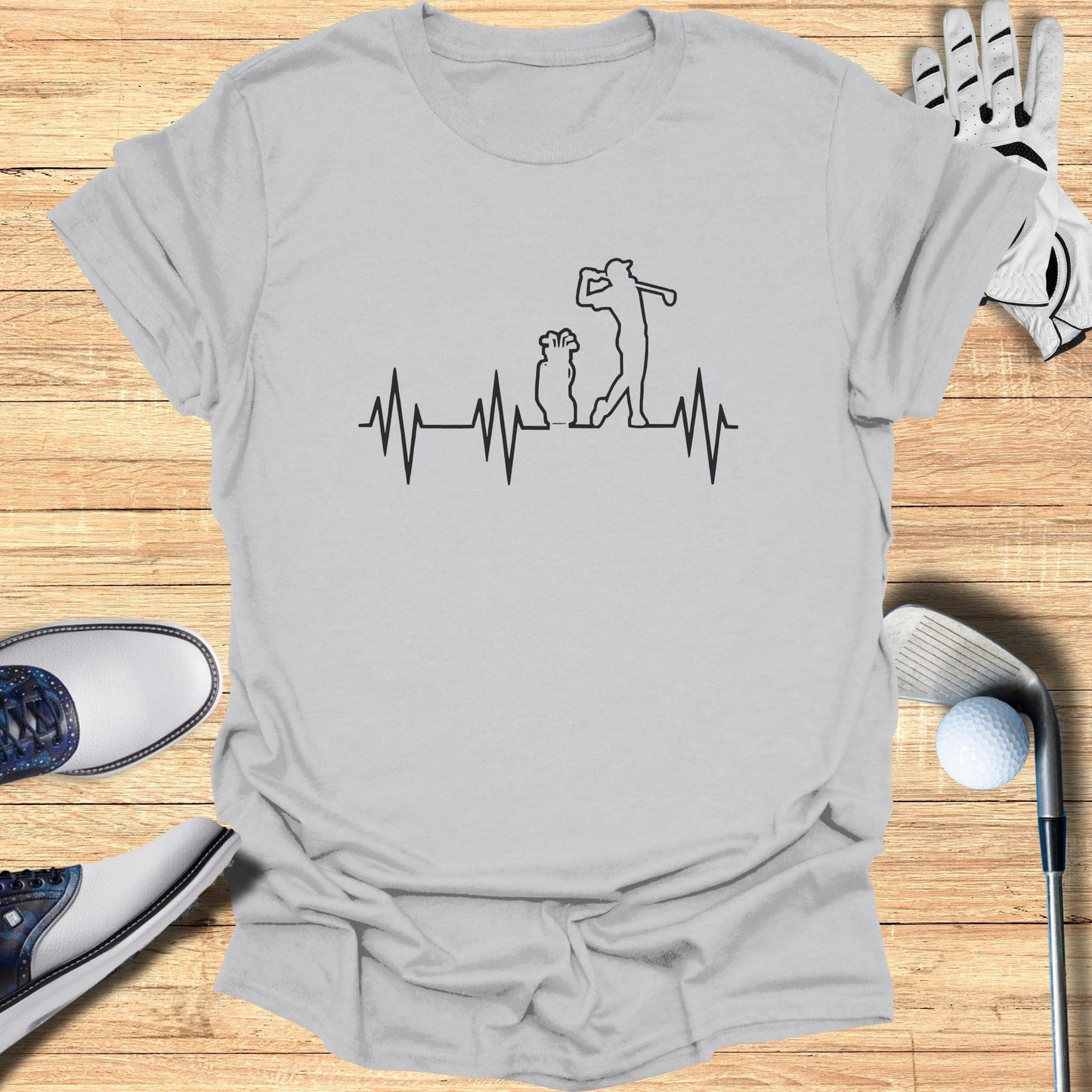 Golfing Heartbeat Graphic T-shirt Product