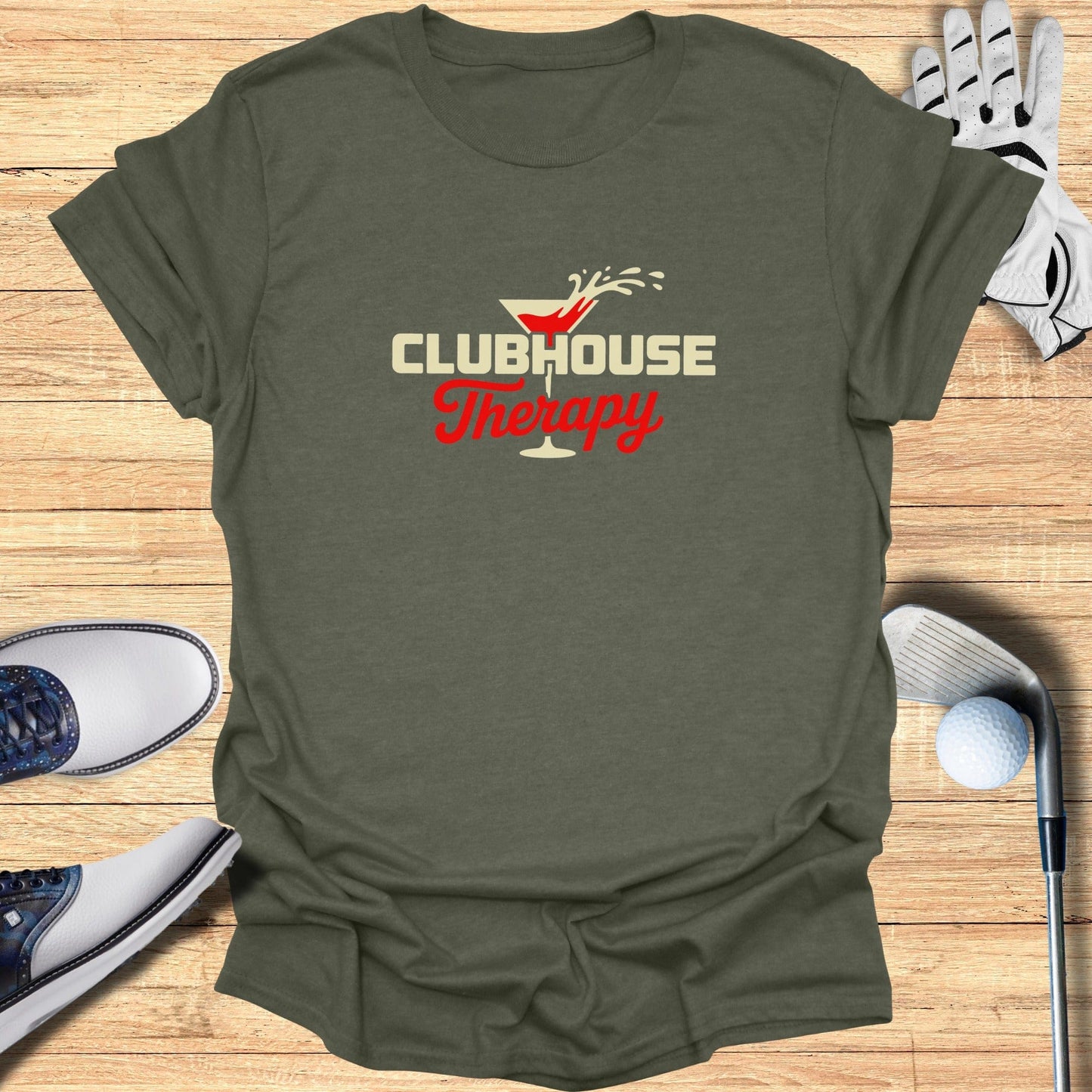 Clubhouse Therapy T-Shirt - Funny Golf Tee by Swing Epic