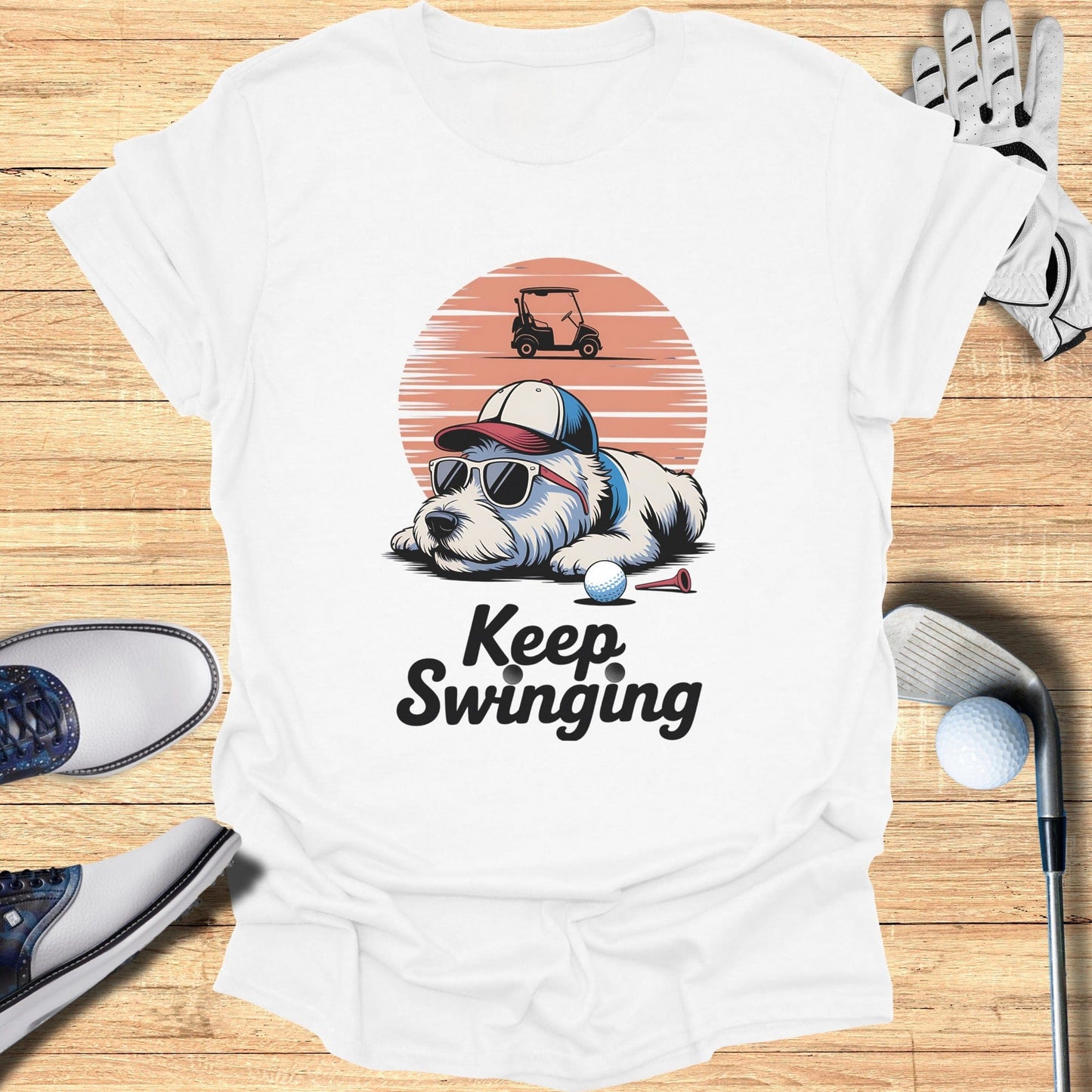 Keep Swinging Labrador T-Shirt - Funny Golf Tee by Swing Epic