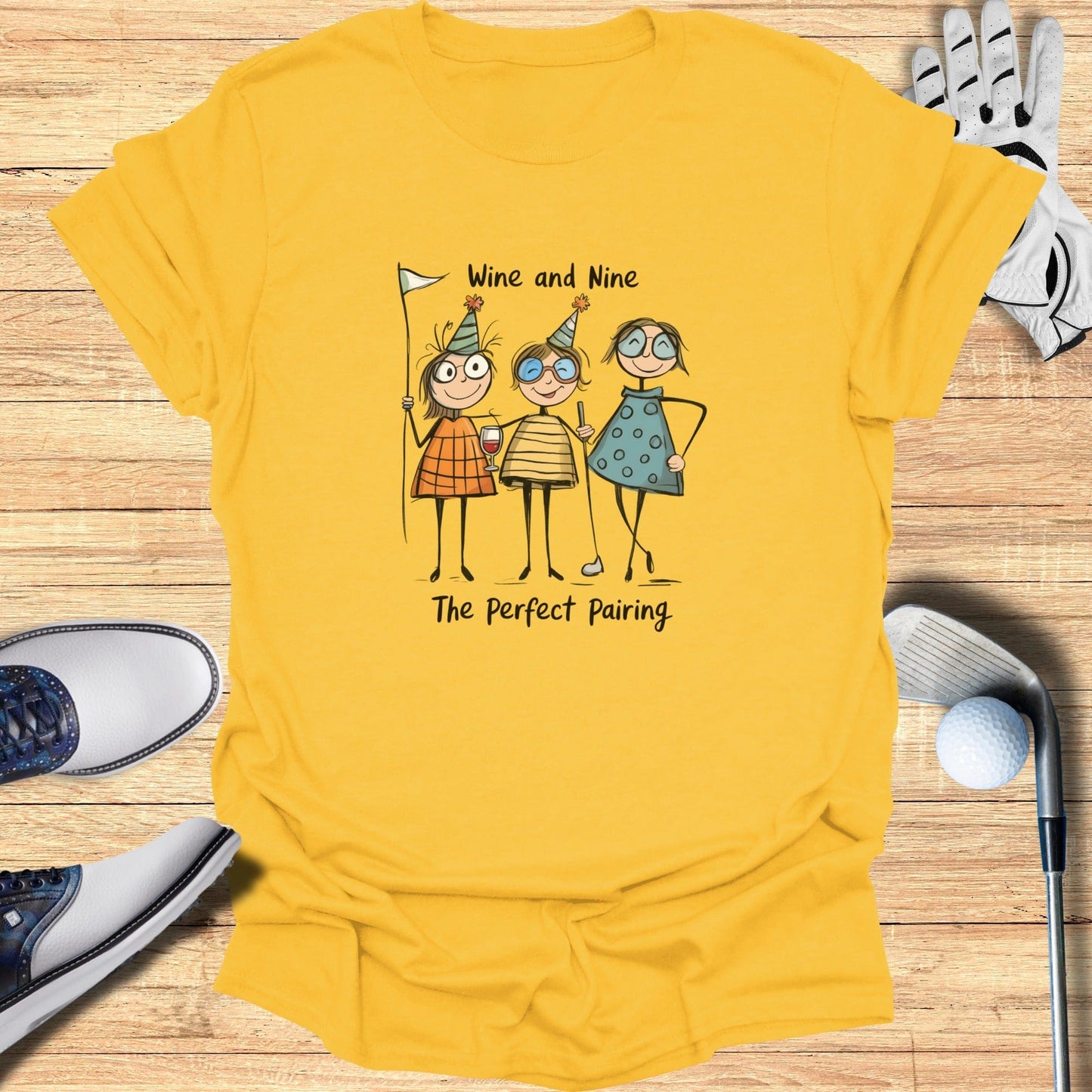 Wine & Nine T-Shirt - Funny Golf Tee by Swing Epic