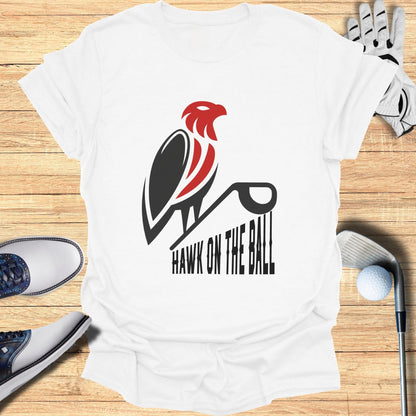 Hawk on the Ball T-shirt Perfect for Golf Enthusiasts