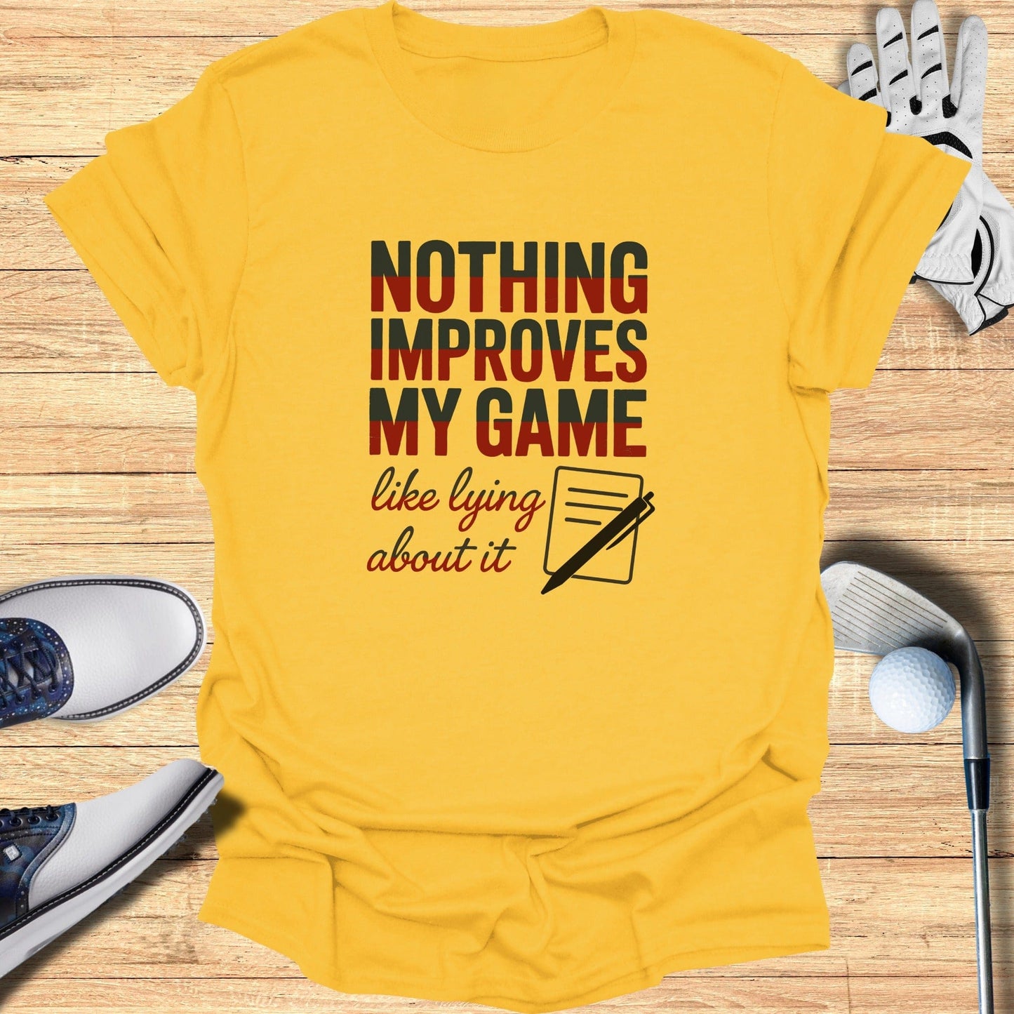 Lying Improves My Game T-Shirt - Funny Golf Tee by Swing Epic