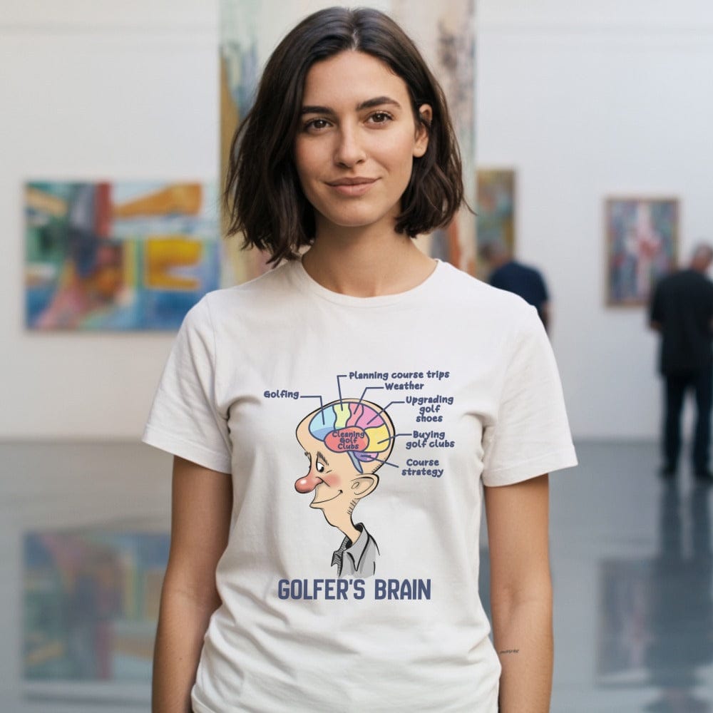 Funny Golfer's Brain Graphic Tee for Golf Enthusiasts