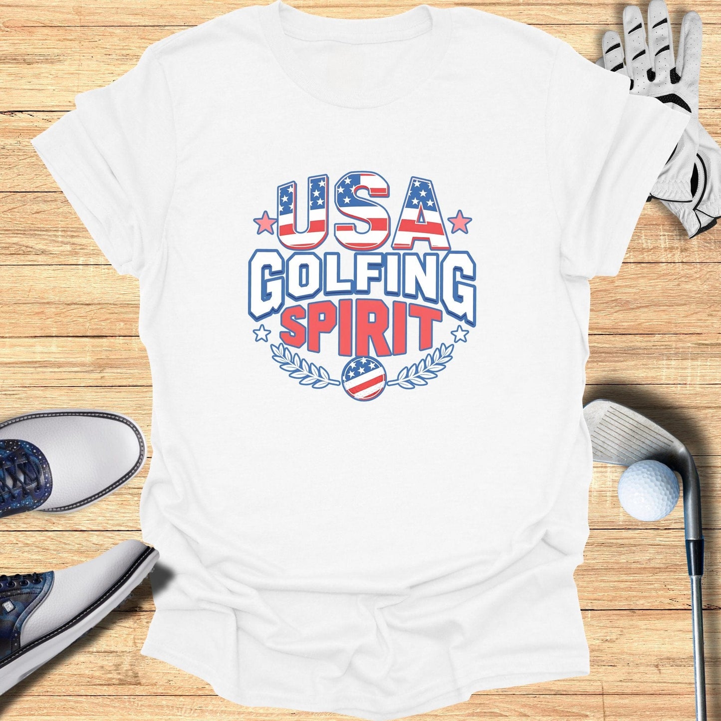 USA Golfing Spirit T-Shirt - Funny Golf Tee by Swing Epic