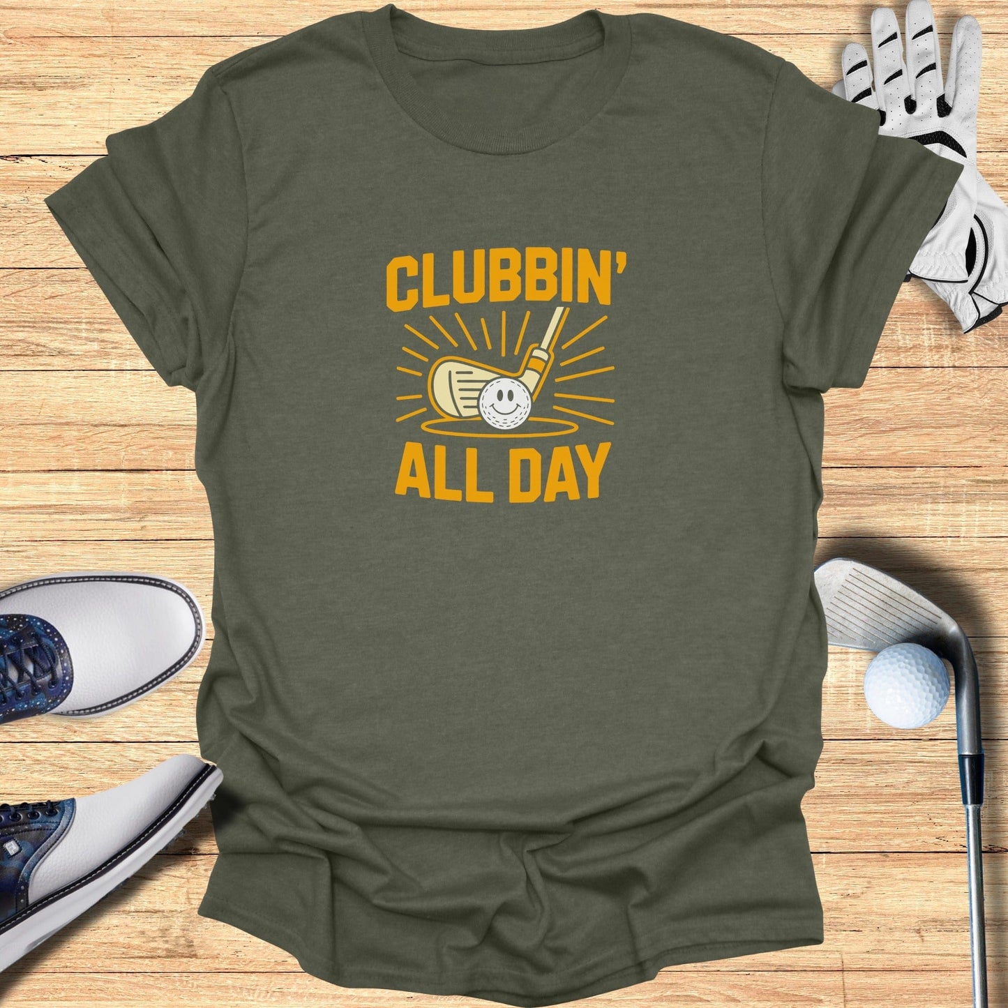 Clubbin' All Day T-Shirt - Funny Golf Tee by Swing Epic