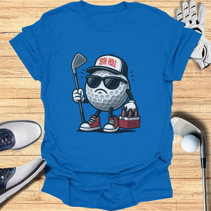 Golf Ball Character with Sunglasses and Hat T-Shirt
