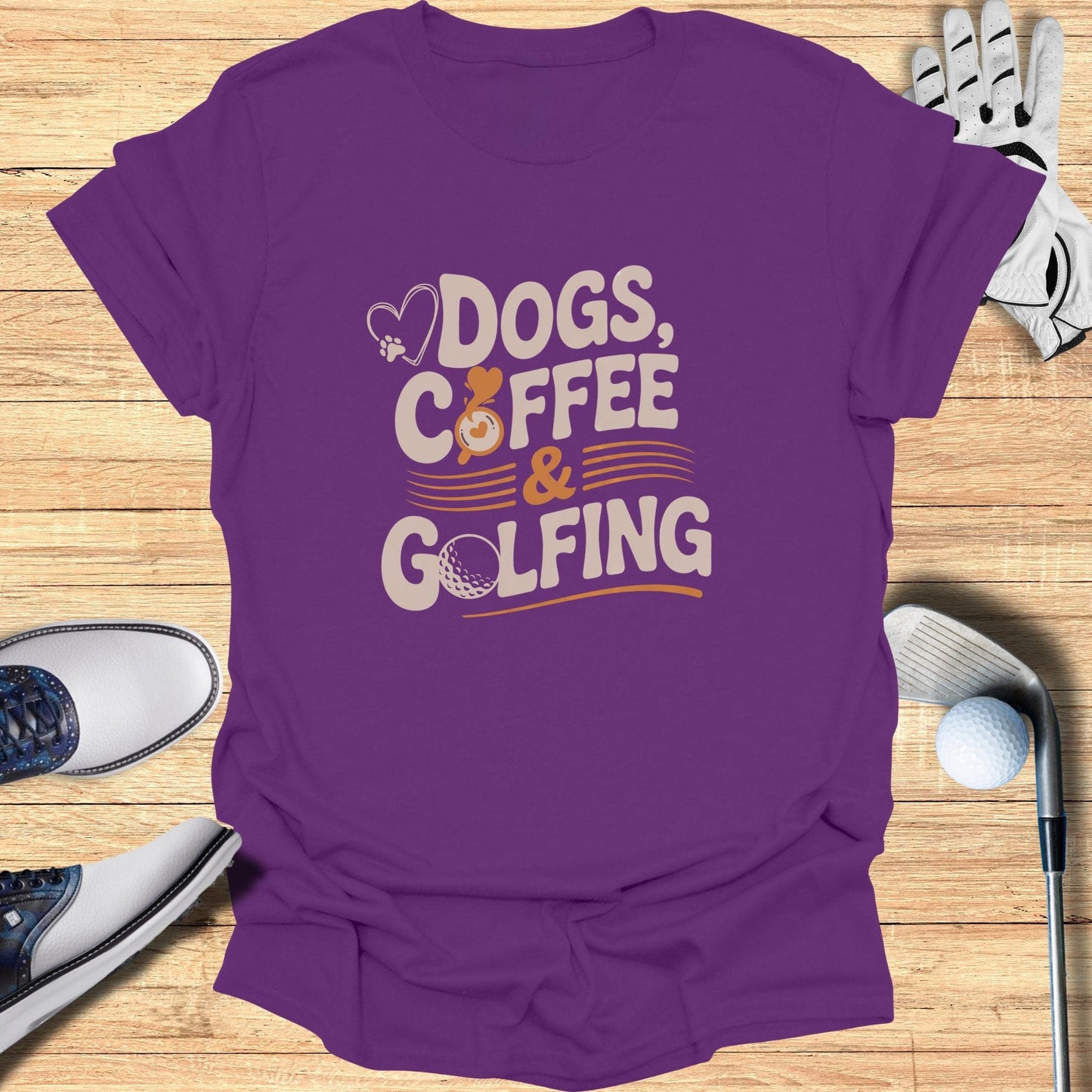 Dogs Coffee and Golfing T-Shirt - Funny Golf Tee by Swing Epic
