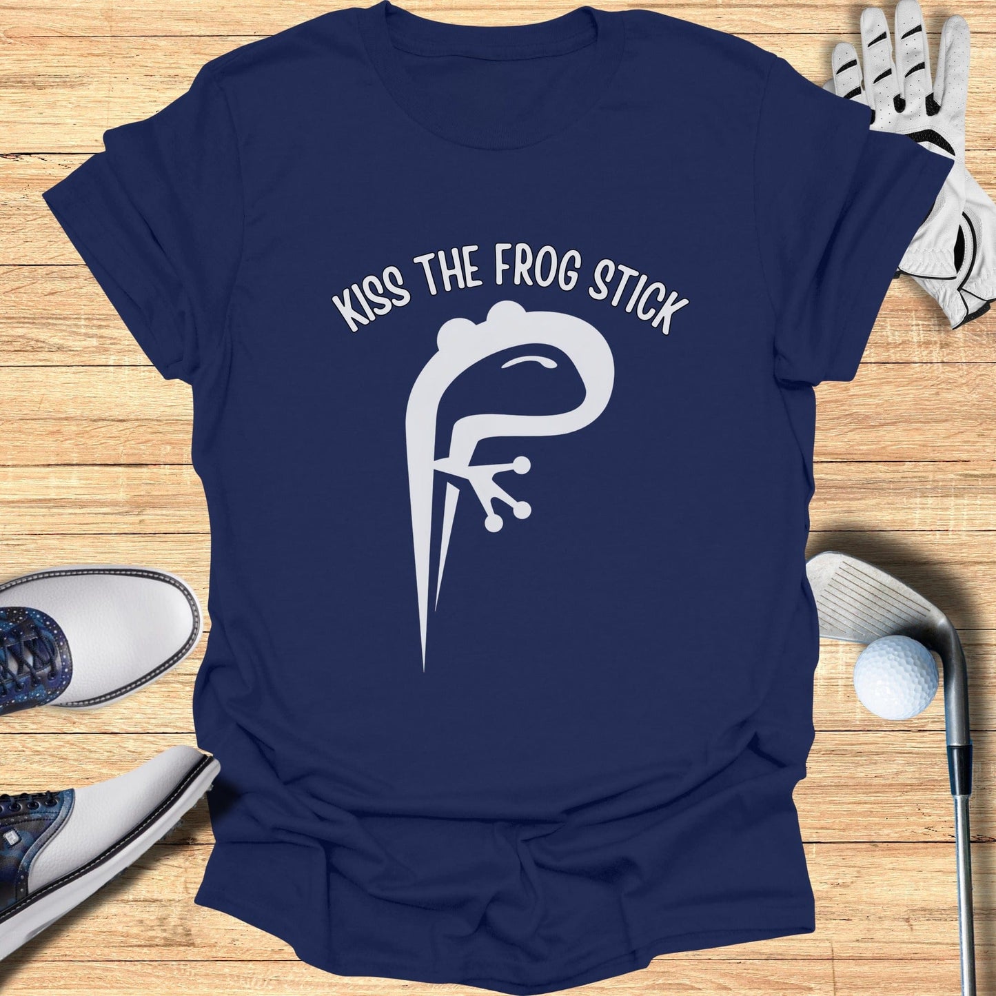 Kiss The Frog Stick Graphic Tee Shirt