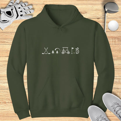 Golf Icons Design Hooded Sweatshirt