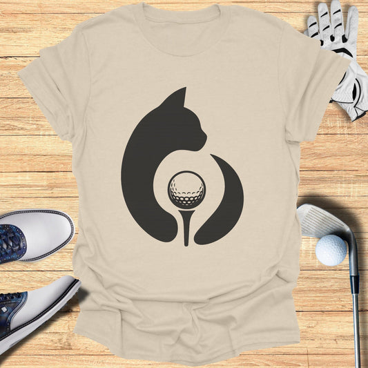 Stylish Cat and Golf Ball Graphic Tee for Golf Lovers