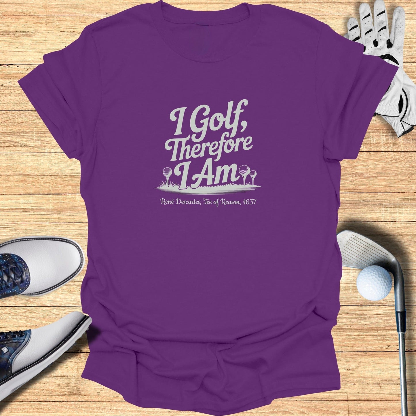 I Golf Therefore I Am T-Shirt - Funny Golf Tee by Swing Epic