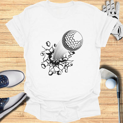 Golf Ball Breaking Through Surface Graphic Tee
