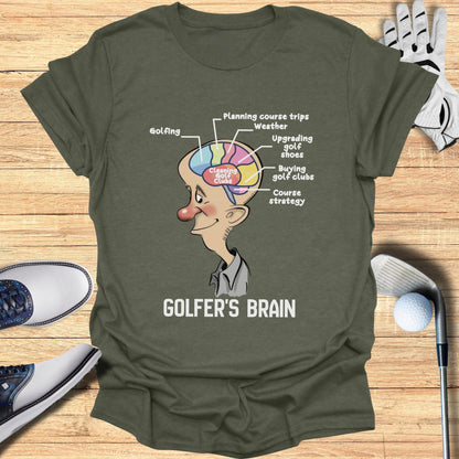 Golfer's Brain Graphic Tee for Golf Enthusiasts