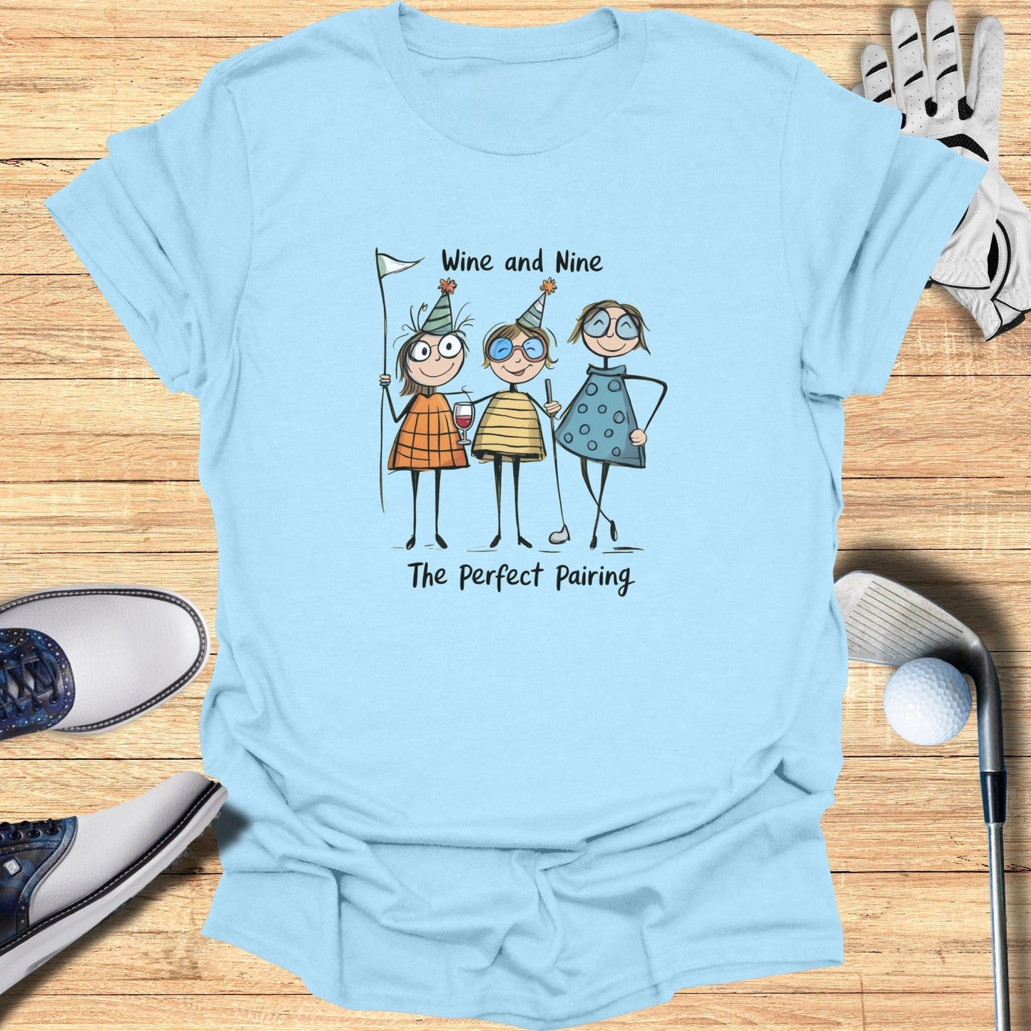 Wine & Nine T-Shirt - Funny Golf Tee by Swing Epic