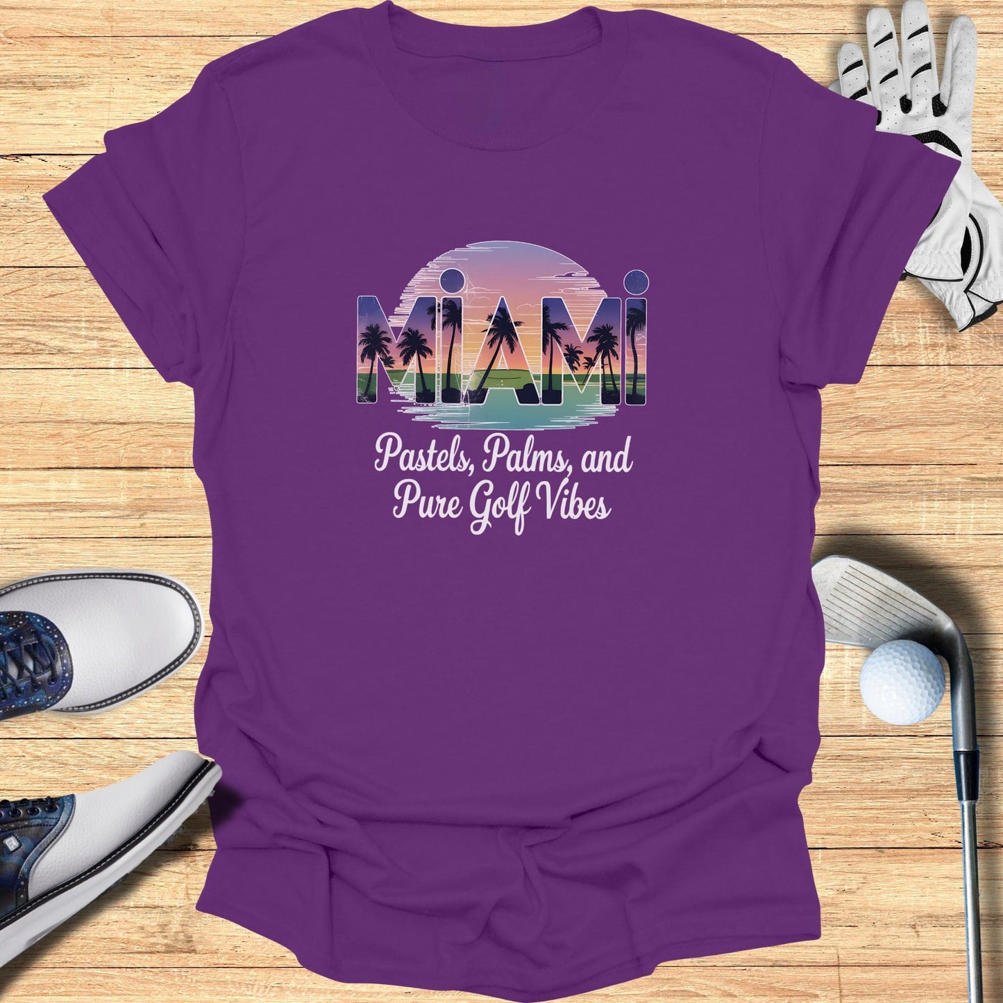 Miami Golf Vibes T-Shirt - Funny Golf Tee by Swing Epic