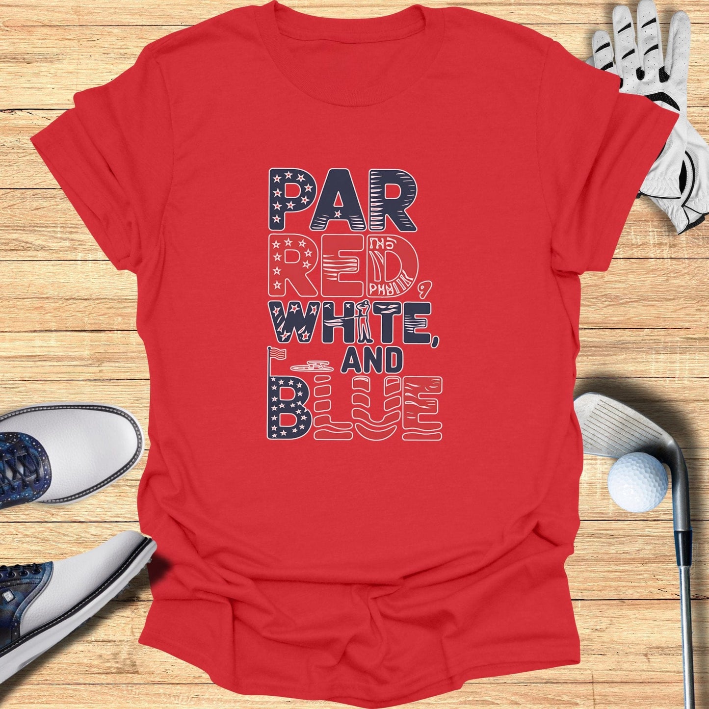Par Red White And Blue T Shirt - Funny Golf Tee by Swing Epic