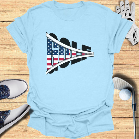 Stars and Stripes Zip T-Shirt - Funny Golf Tee by Swing Epic