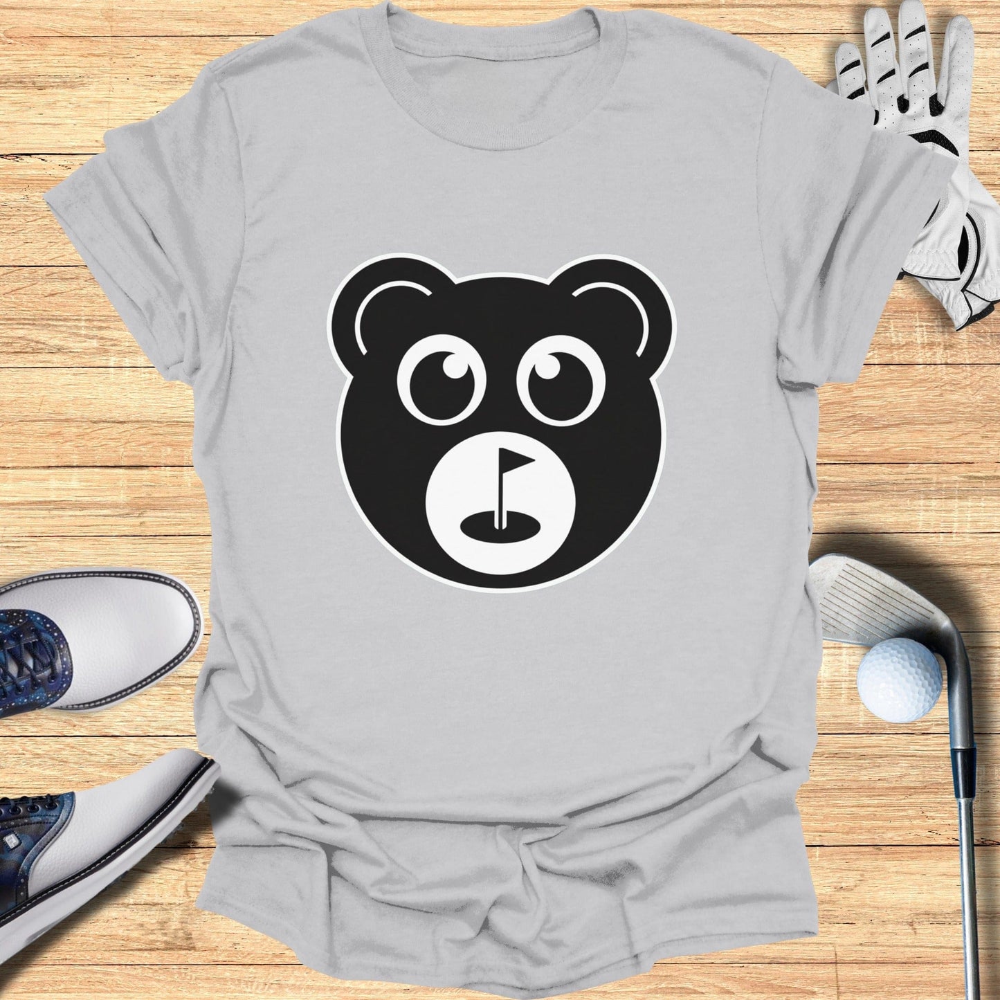 Adorable Cartoon Bear Golf Graphic Unisex T-shirt