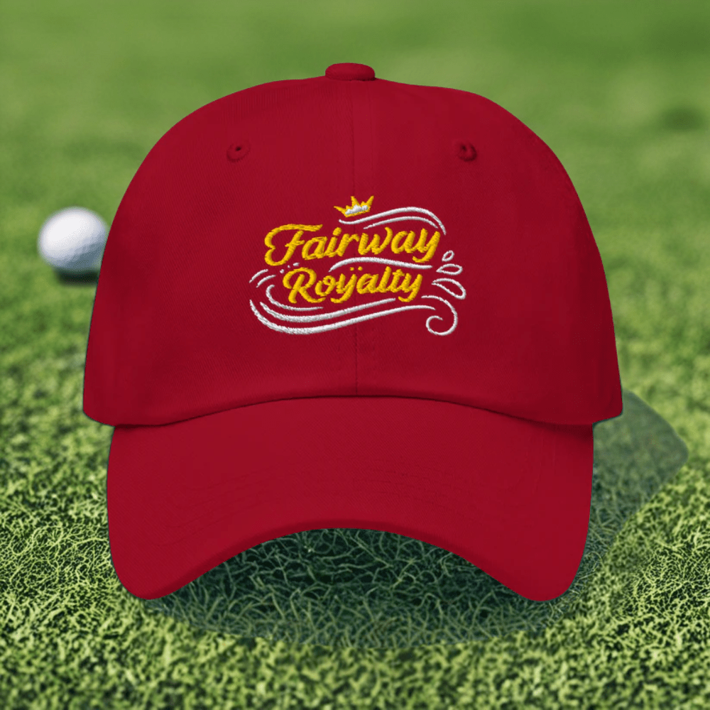 Fairway Royalty Swirls Leaf Detailed Embroidered Golf Cap - Funny Golf Tee by Swing Epic
