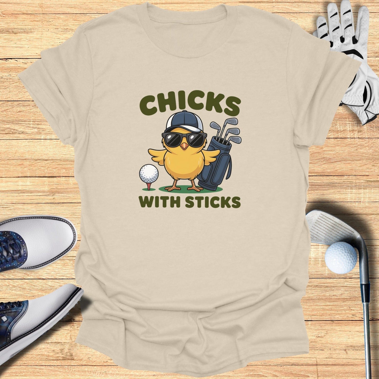 Chicks With Sticks T-Shirt - Funny Golf Tee by Swing Epic