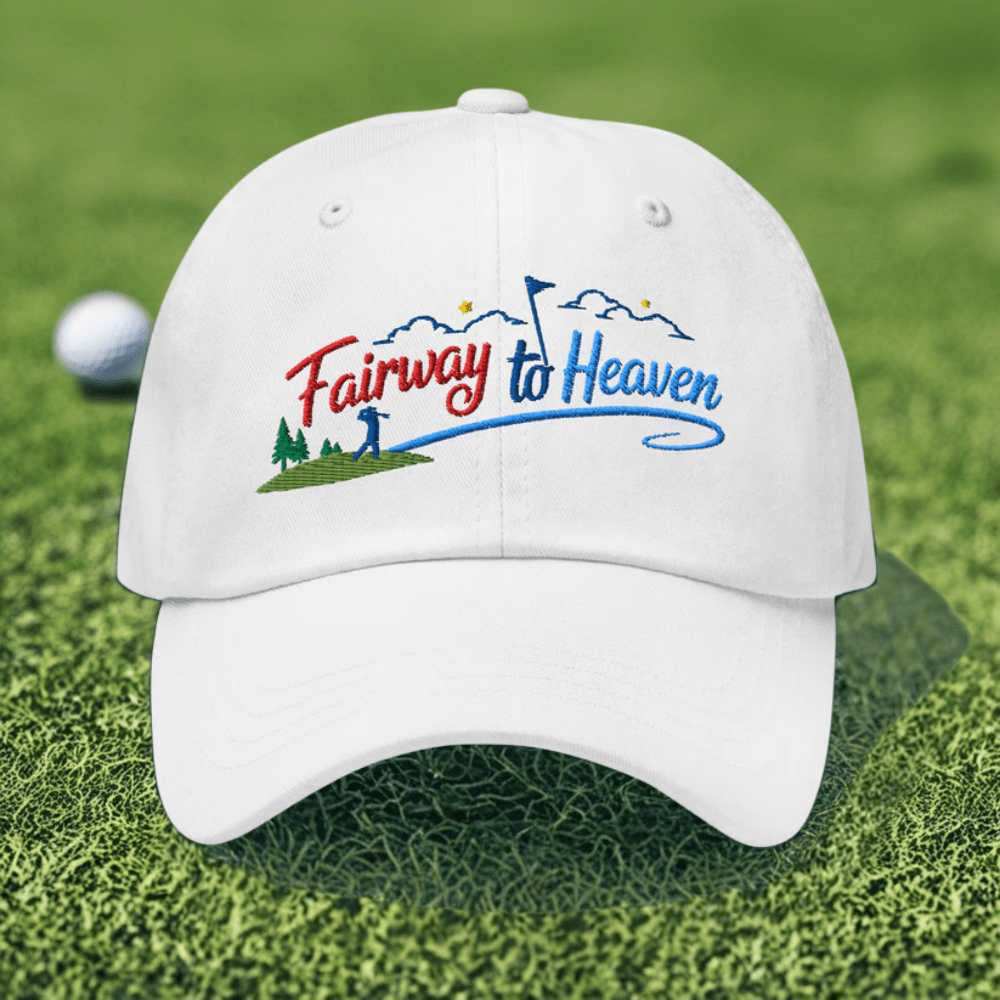 Fairway to Heaven Embroidered Golf Cap - Funny Golf Tee by Swing Epic
