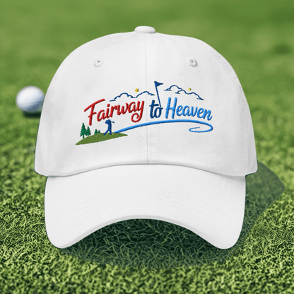 Fairway to Heaven Embroidered Golf Cap - Funny Golf Tee by Swing Epic