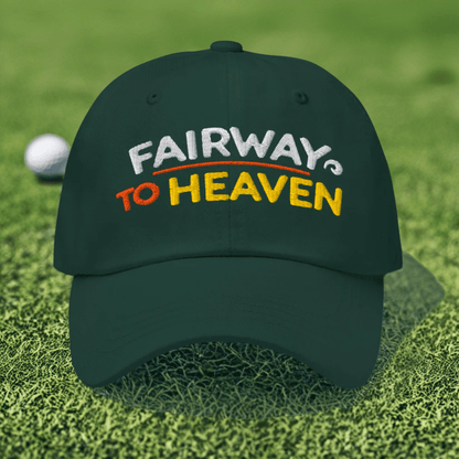 Fairway To Heaven Fun Spirit Embroidered Golf Cap - Funny Golf Tee by Swing Epic