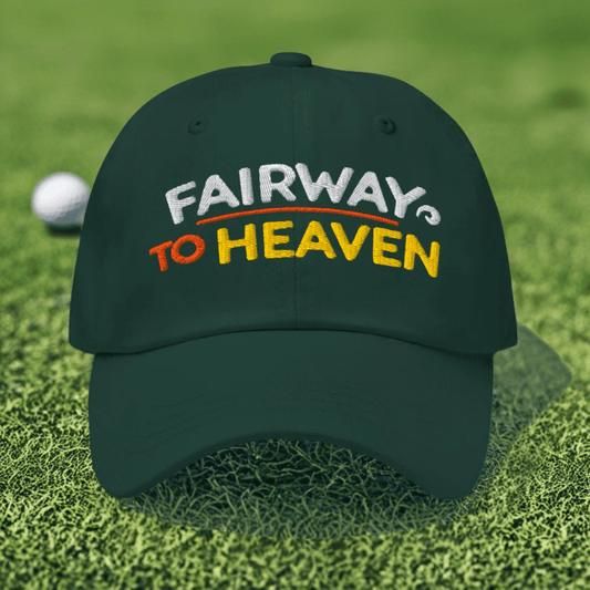 Fairway To Heaven Fun Spirit Embroidered Golf Cap - Funny Golf Tee by Swing Epic
