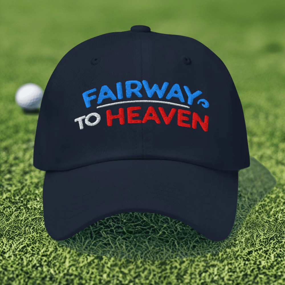 Fairway To Heaven Fun Spirit Embroidered Golf Cap - Funny Golf Tee by Swing Epic