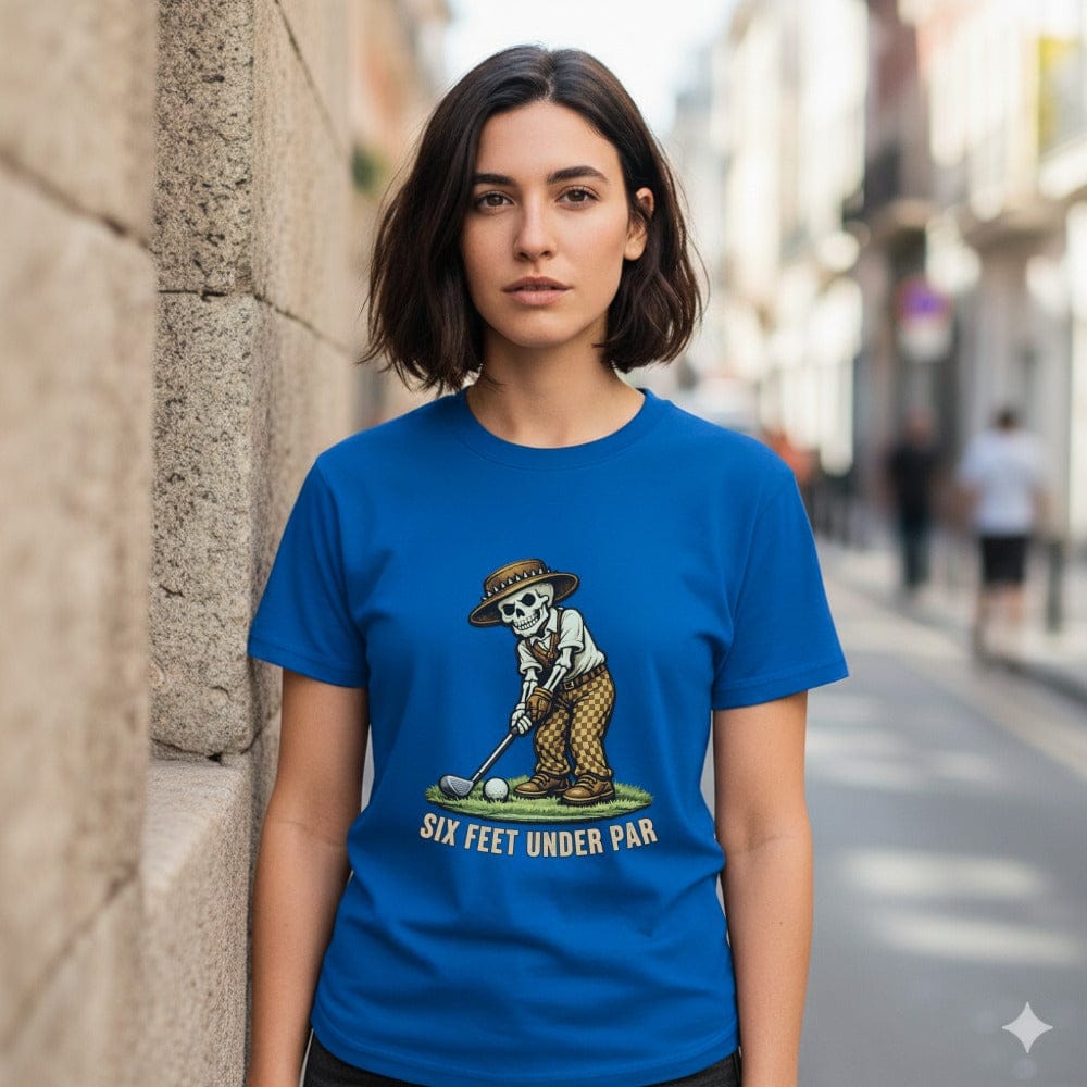 Six Feet Under Par Golf Skeleton T-Shirt