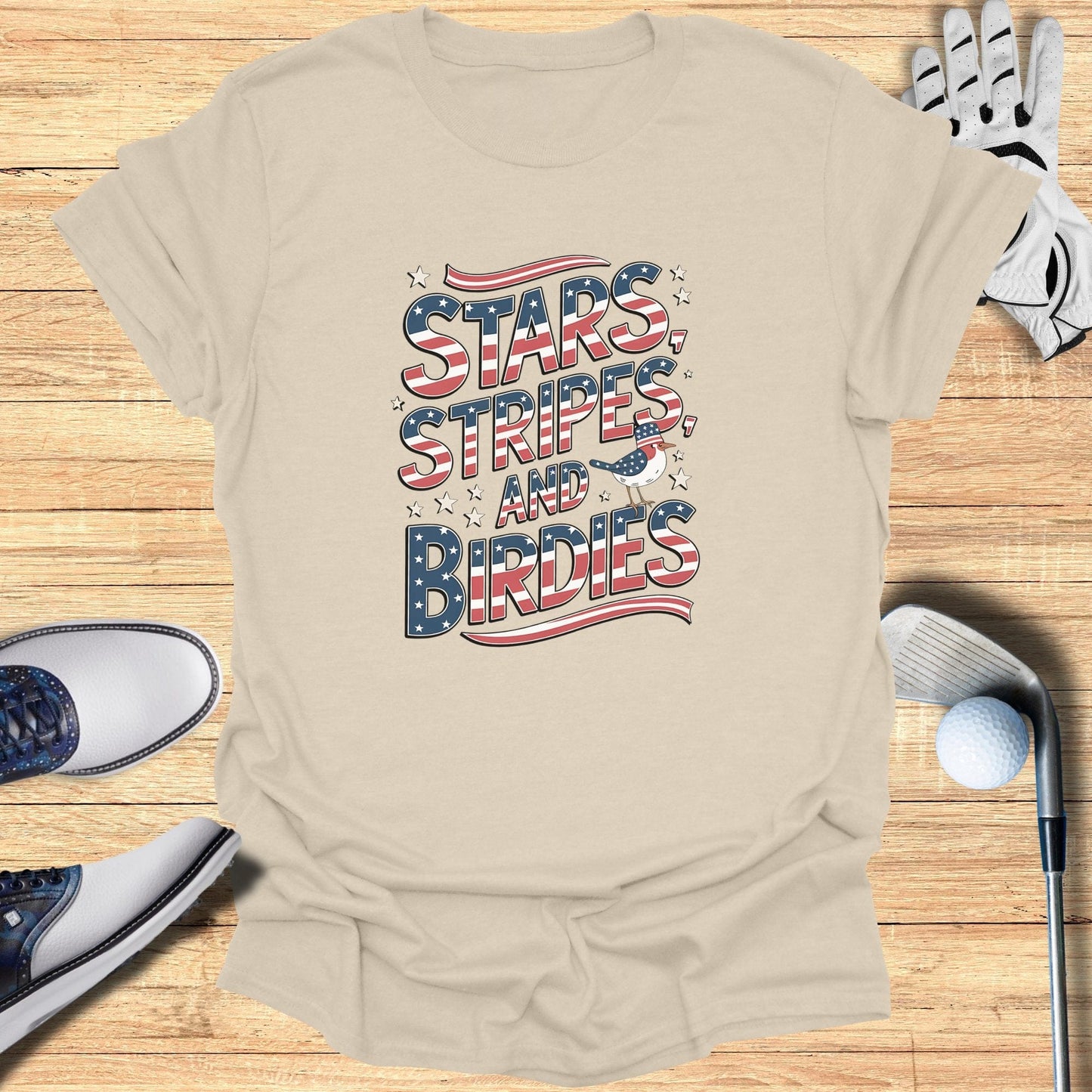 Stars Stripes And Birdies TShirt - Funny Golf Tee by Swing Epic