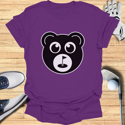 Purple Tee with Bear Face Design Casual Wear