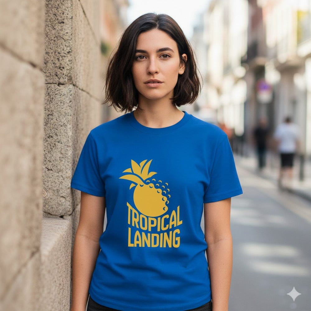 Tropical Landing Graphic Tee Perfect for Casual Outfits