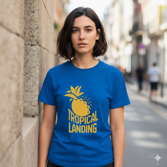 Tropical Landing Graphic Tee Perfect for Casual Outfits