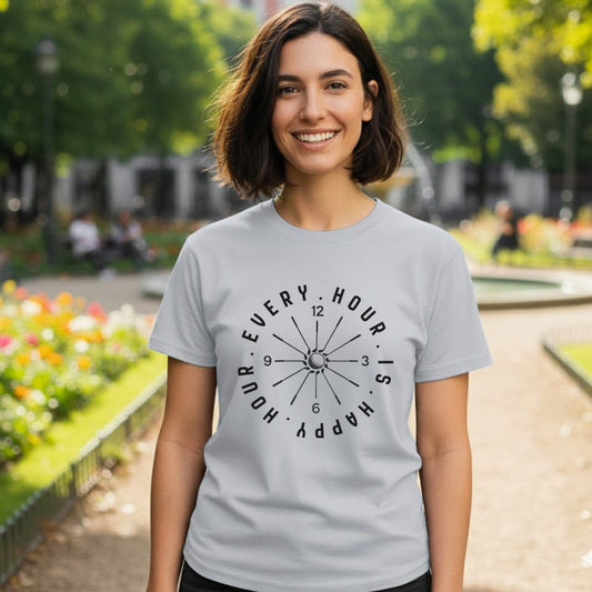 Every Hour Is Happy Hour Clock Design Shirt