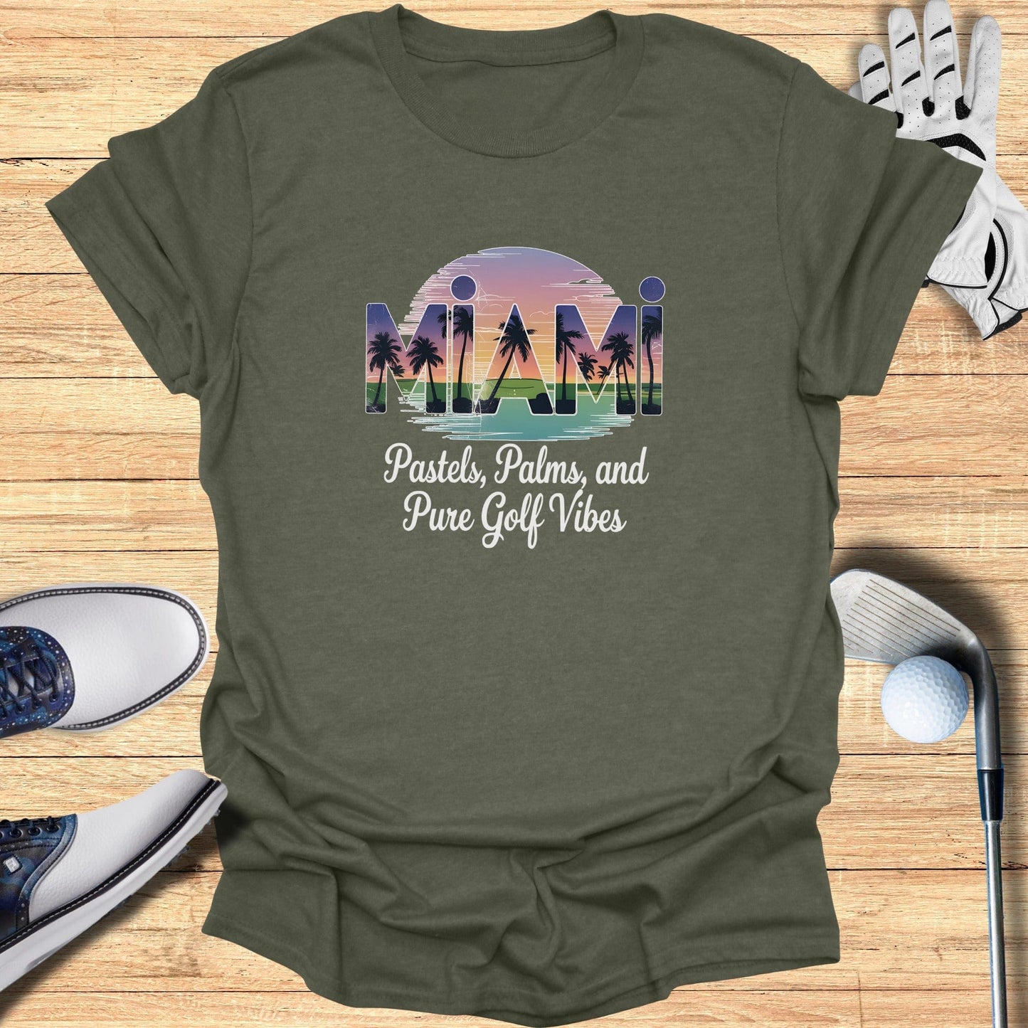 Miami Golf Vibes T-Shirt - Funny Golf Tee by Swing Epic