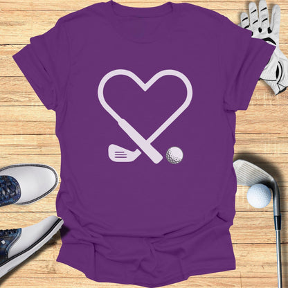 Heart Shaped Golf Inspired Purple Graphic Tee