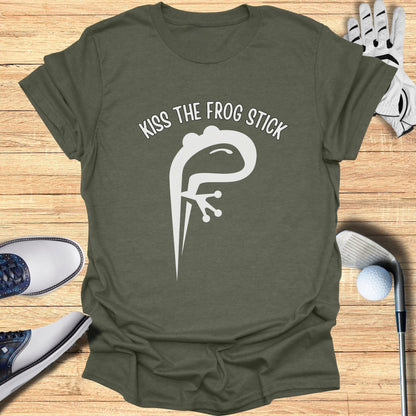 Kiss the Frog Stick Golf Shirt Fun Design