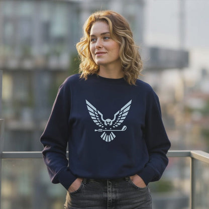 Stylish Navy Blue Sweatshirt with Majestic Eagle Design