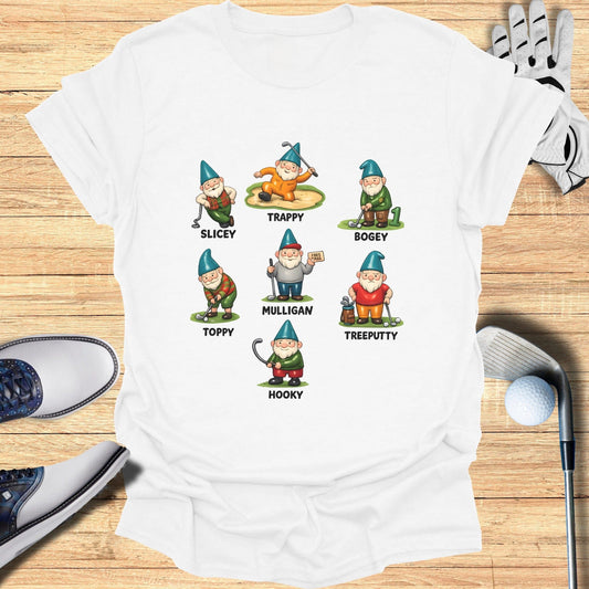 Funny Golf Gnomes Graphic Tee Shirt for Golfers