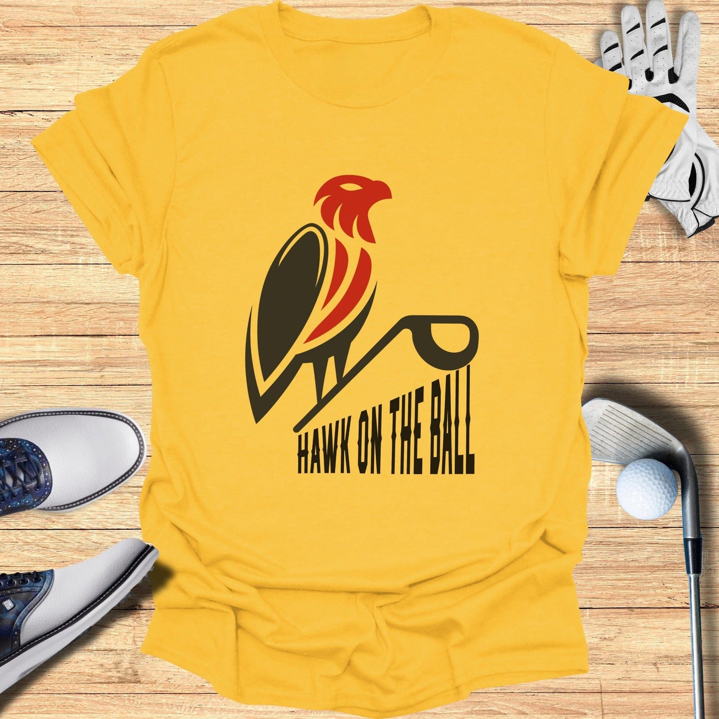 Hawk on the Ball Graphic Design Golf Shirt