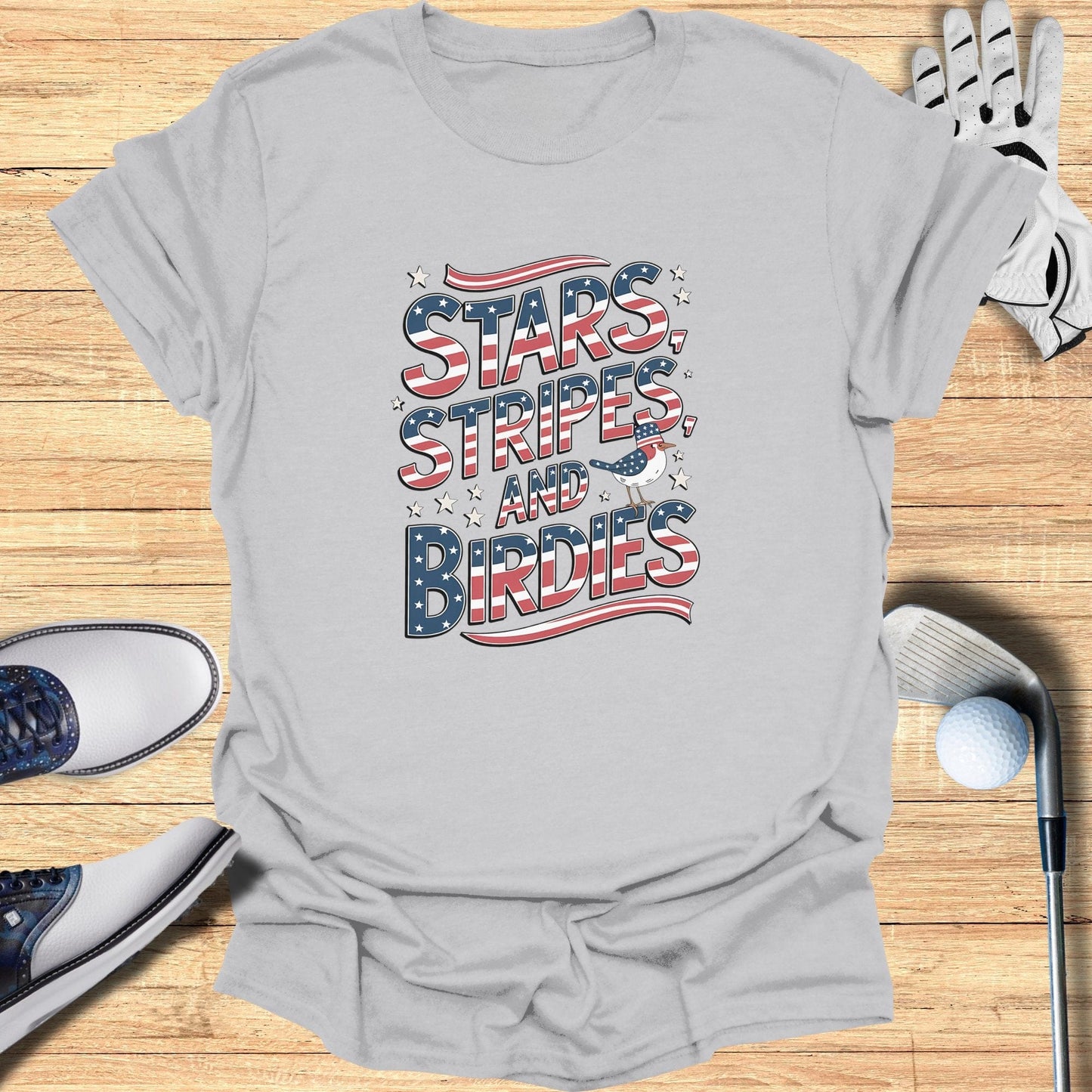 Stars Stripes And Birdies TShirt - Funny Golf Tee by Swing Epic