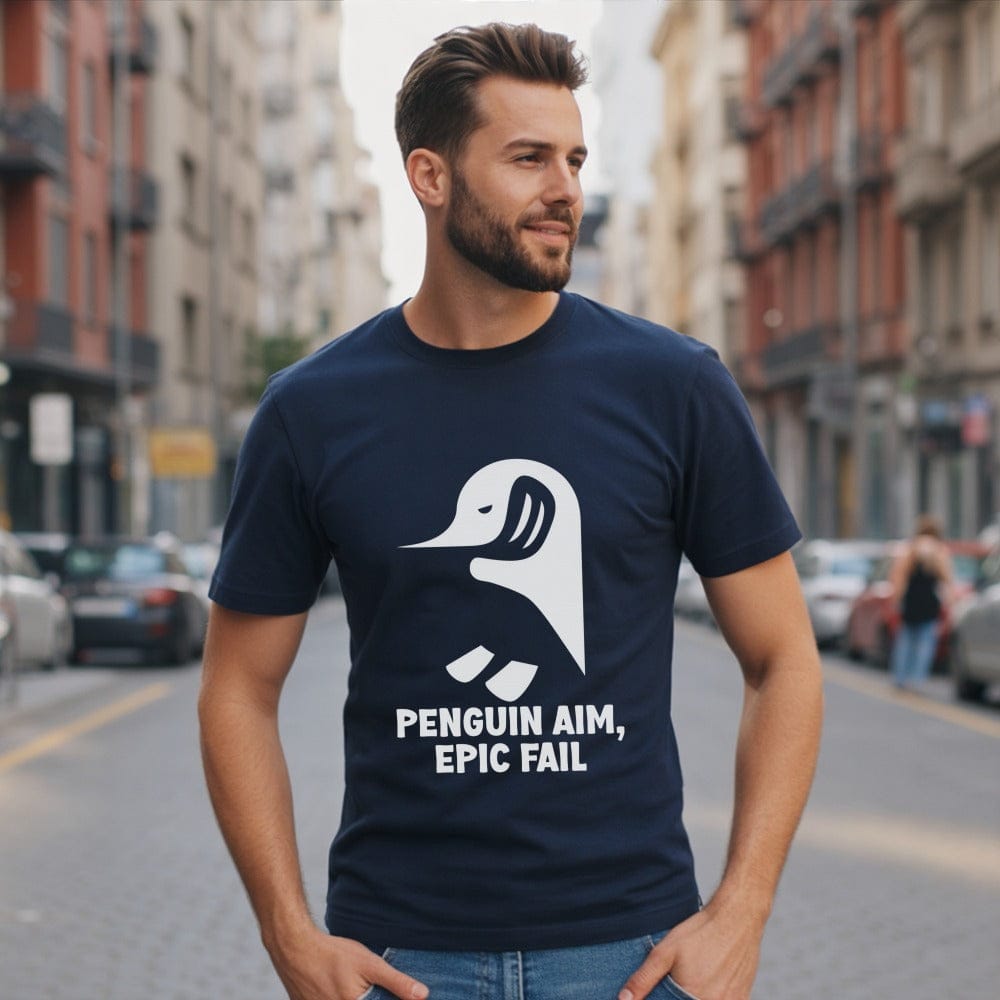 Funny T-Shirt with Penguin Aim Epic Fail Design