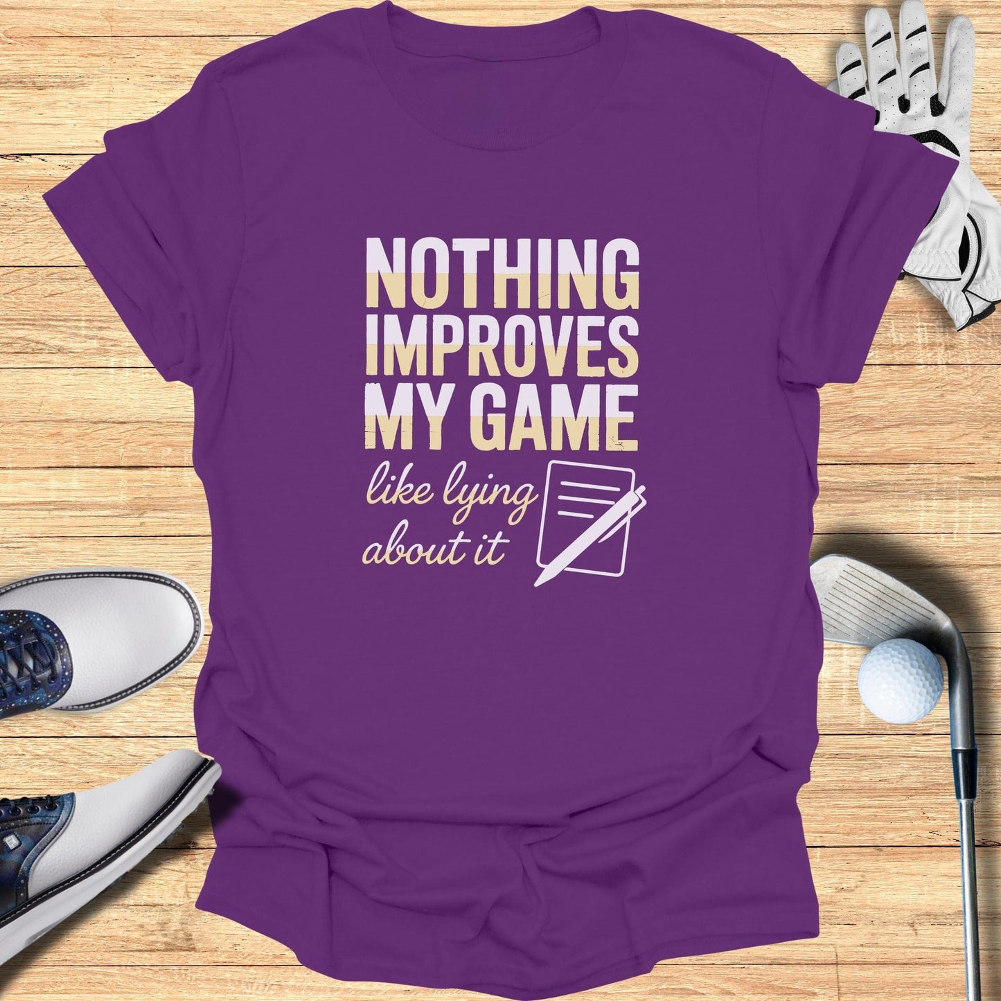 Lying Improves My Game T-Shirt - Funny Golf Tee by Swing Epic
