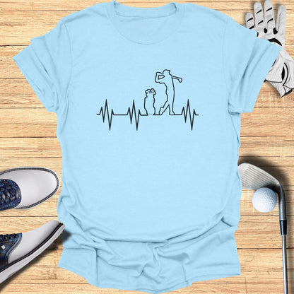Heartbeat Golf Swing Tee Shirt for Enthusiastic Golfers