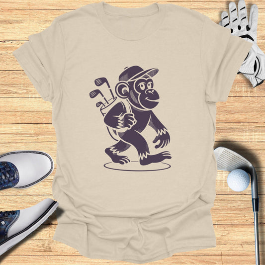 Golf Enthusiast Monkey Graphic Tee Shirt