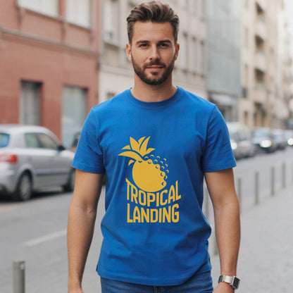 Tropical Landing Graphic Tee Shirt for Men