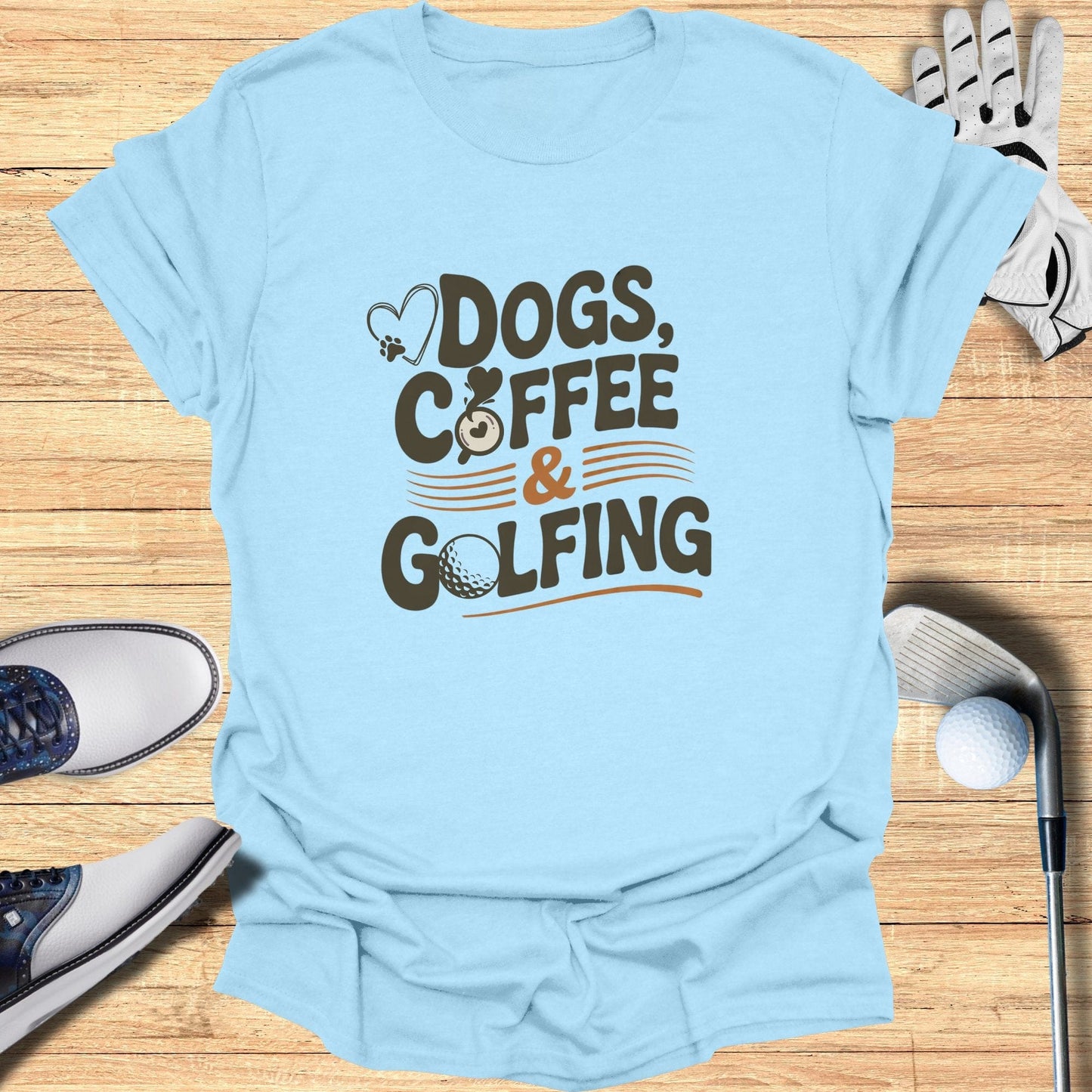 Dogs Coffee and Golfing T-Shirt - Funny Golf Tee by Swing Epic