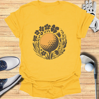 Stylish Floral Golf Themed Graphic T-Shirt