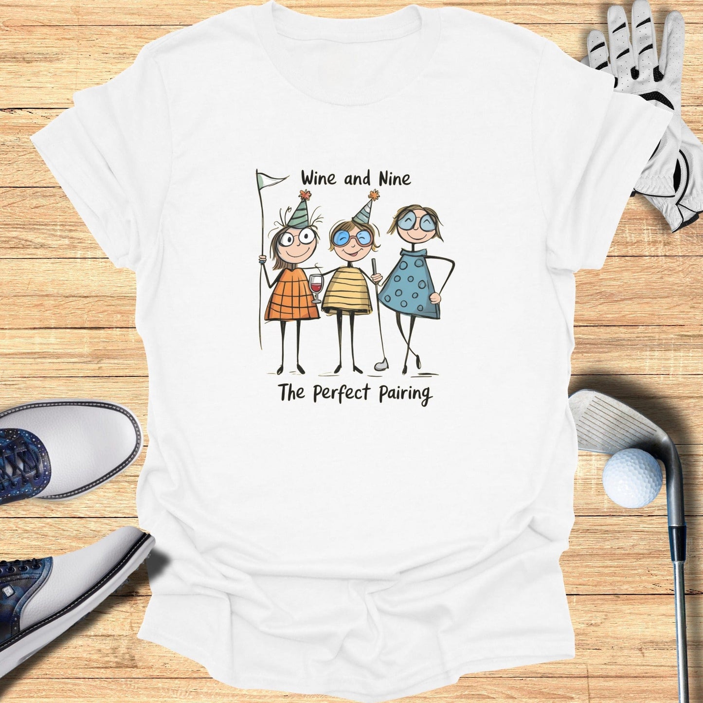 Wine & Nine T-Shirt - Funny Golf Tee by Swing Epic